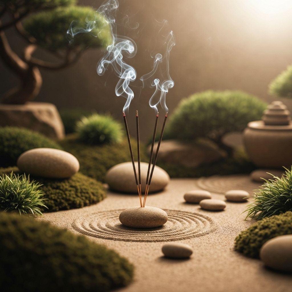 Ambiente natural com incensos